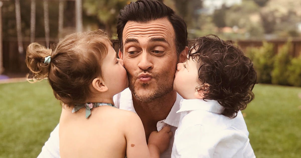 Cheyenne Jackson Poses for Sweet Family Photo Shoot with Twins to Debut ...