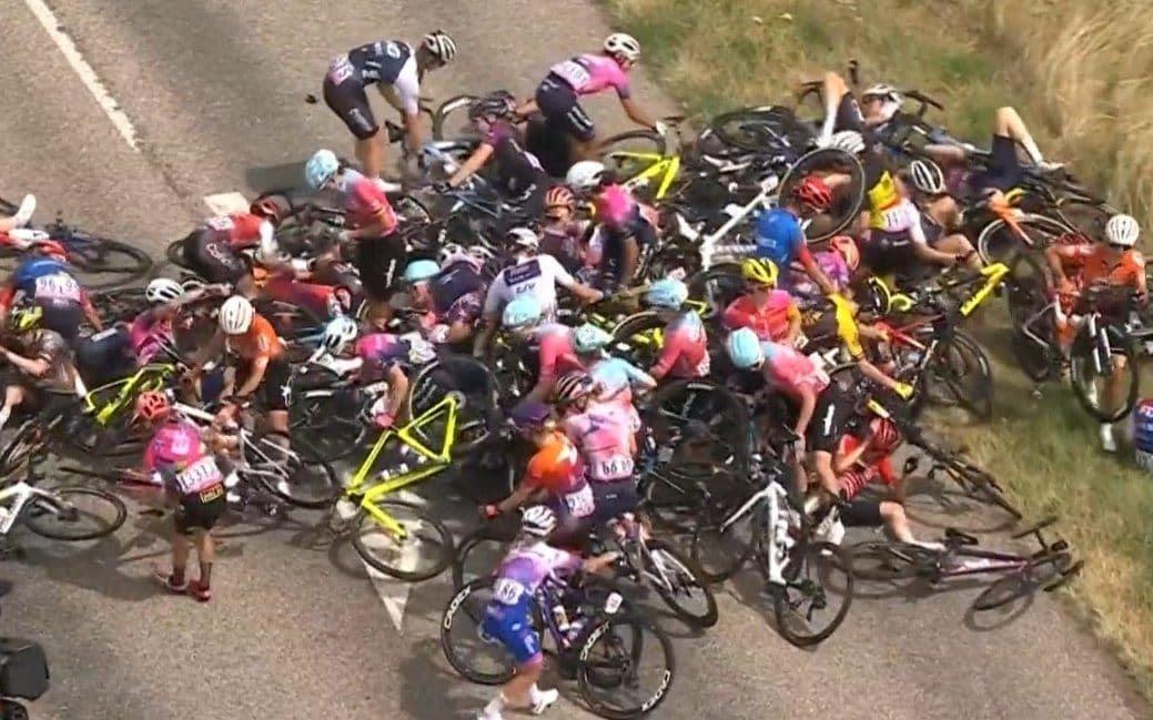 Watch 30 women's pileup in Tour de France Femmes brings race to a