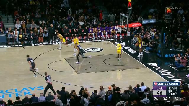 Kyrie Irving with an assist vs the Los Angeles Lakers