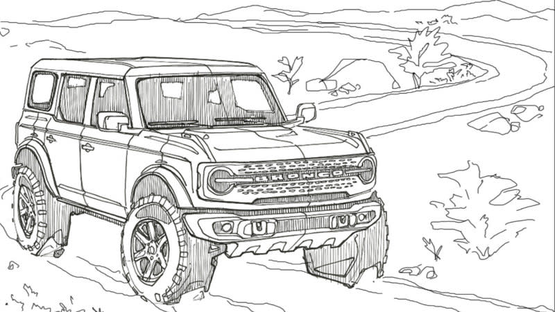 2021 Ford Bronco coloring pages have arrived straight from Ford