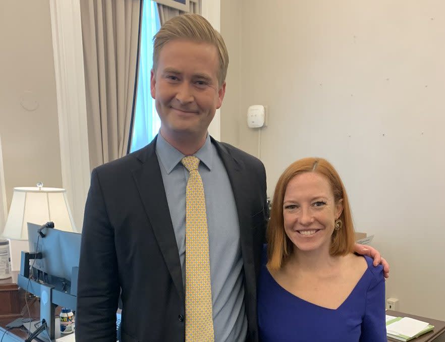 White House Press Secretary Jen Psaki And Fox News’ Peter Doocy Lay