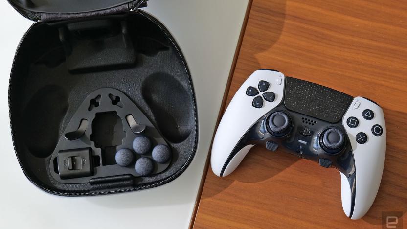 The DualSense Edge comes with a hardshell carrying case along with three pairs joystick nubs, two sets of rear paddles, a 10-foot USB cord and a cable lock. 