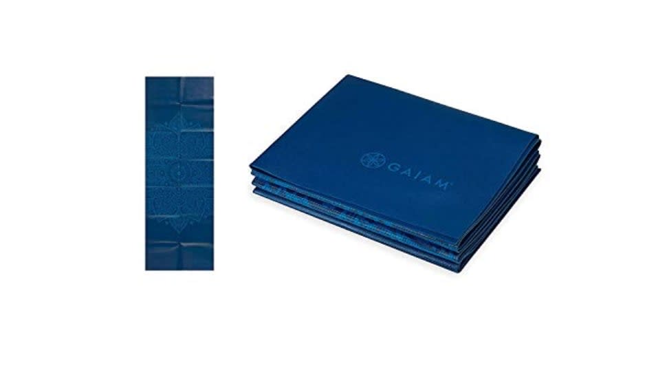 Gaiam Yoga Mat - Folding Travel Fitness & Exercise Mat - Foldable