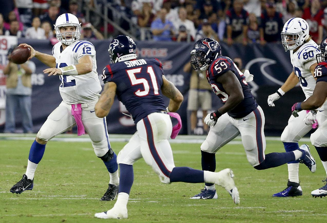 Colts hang on to beat Texans, seize NFL division lead