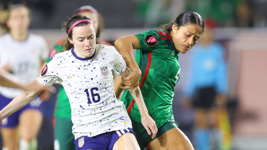 Getty Images - CARSON, CALIFORNIA - FEBRUARY 26: Rose Lavelle #16 of the United States battles to keep possession of the ball at Dignity Health Sports Park on February 26, 2024 in Carson, California. (Photo by Jenny Chuang/ISI Photos/USSF/Getty Images)