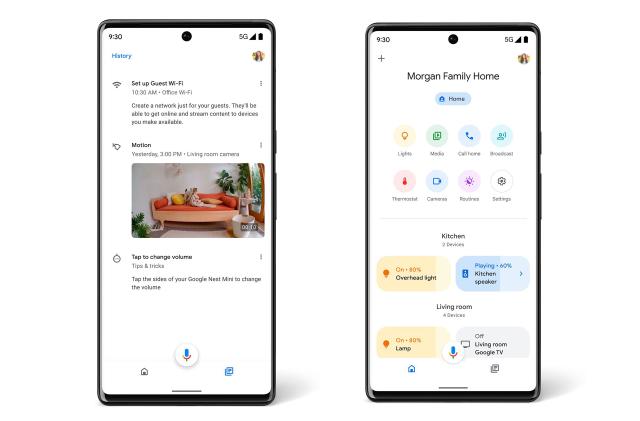 Google Home app control and event updates