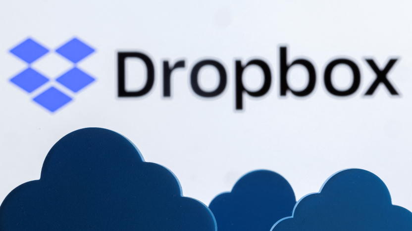 Clouds are seen in front of the Dropbox logo in this illustration taken February 27, 2022. REUTERS/Dado Ruvic/Illustration