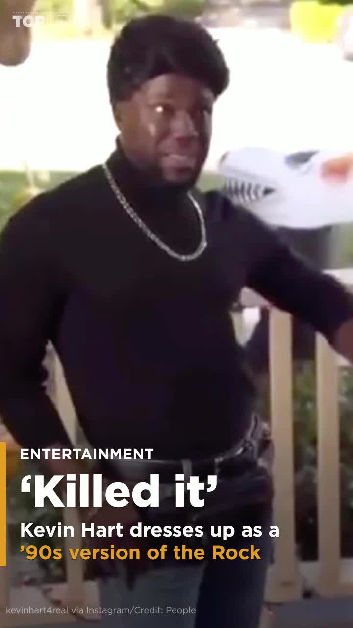 kevin hart dressed as the rock