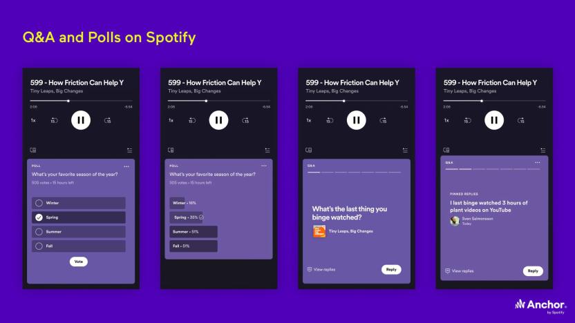 Spotify podcasts polls and Q&A