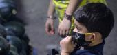 A boy wearing a facemask as a preventive measure against the COVID-19. (Getty Images)