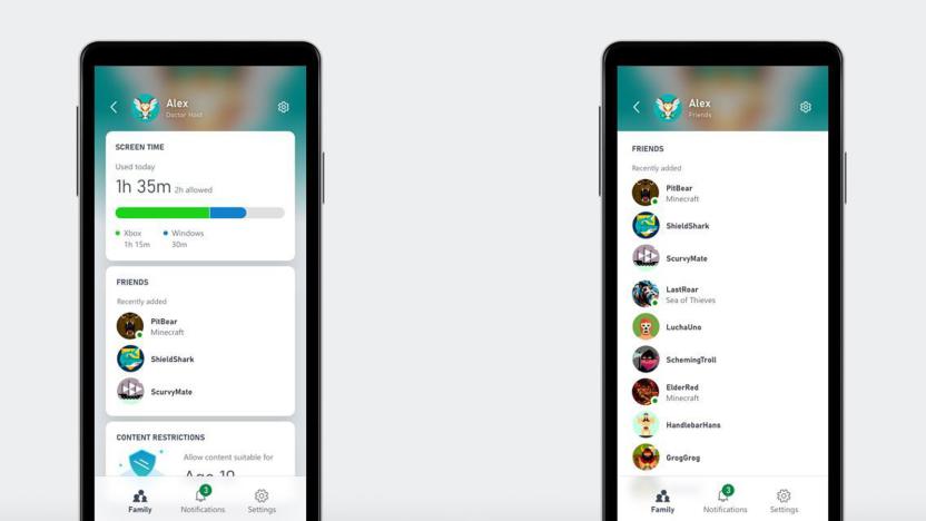Xbox Family Settings app