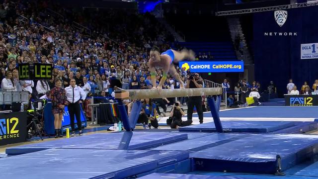 UCLA’s Emily Lee scores a team-best 9.9 on beam vs. No. 16 Oregon State