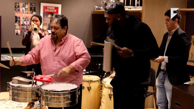 David Ortiz tests out his musical talents