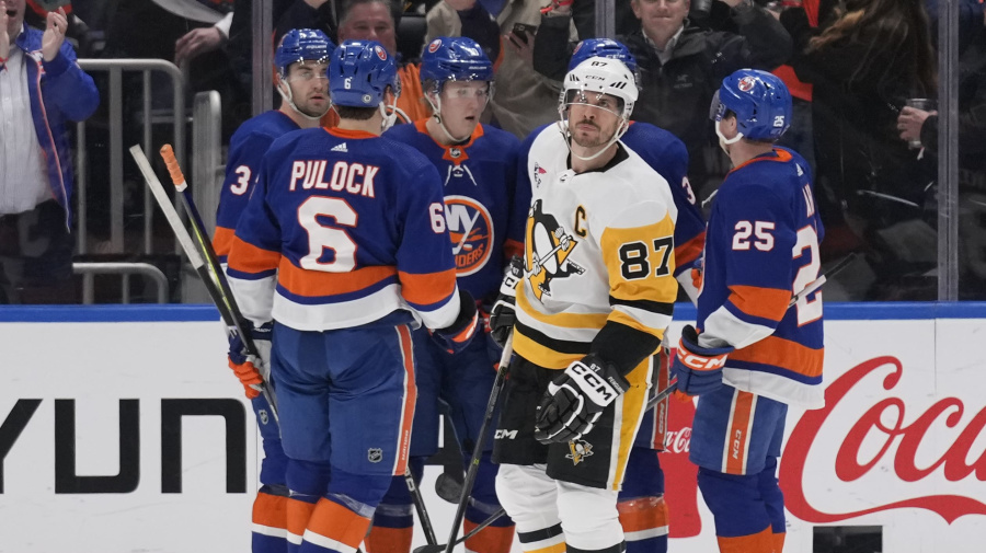 Associated Press - Simon Holmstrom scored the go-ahead goal in the third period, Ilya Sorokin stopped Sidney Crosby on a late penalty shot and the playoff-bound New York Islanders edged the