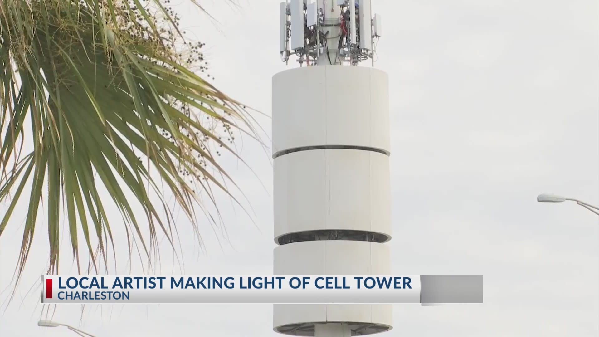 Charleston artist making light of 'toilet paper roll' cell tower