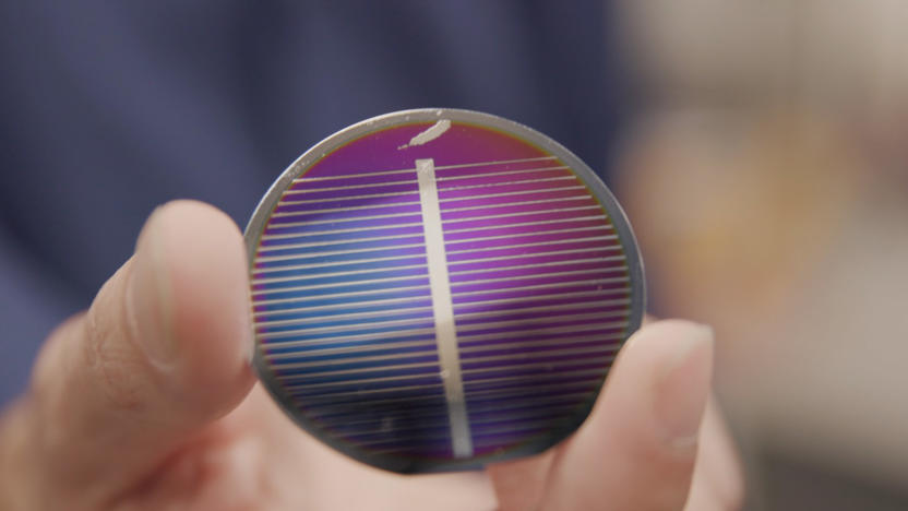 Blue Origin solar cell made from simulated Moon soil