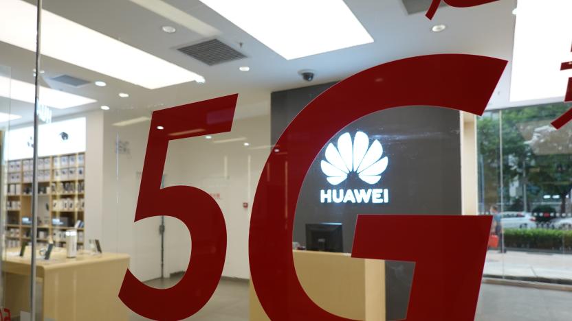 BEIJING, CHINA - MAY 29: A logo of 5G is seen at a Huawei authorised experience store on May 29, 2020 in Beijing, China. (Photo by Qin Luyao/VCG via Getty Images)