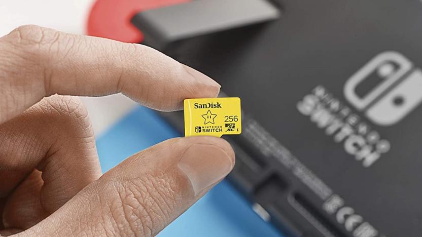 SanDisk's 256GB officially licensed Nintendo Switch microSD card.