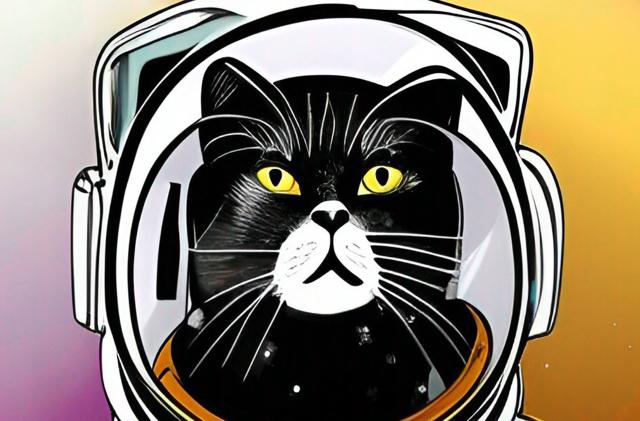 Cat astronaut AI-generated art