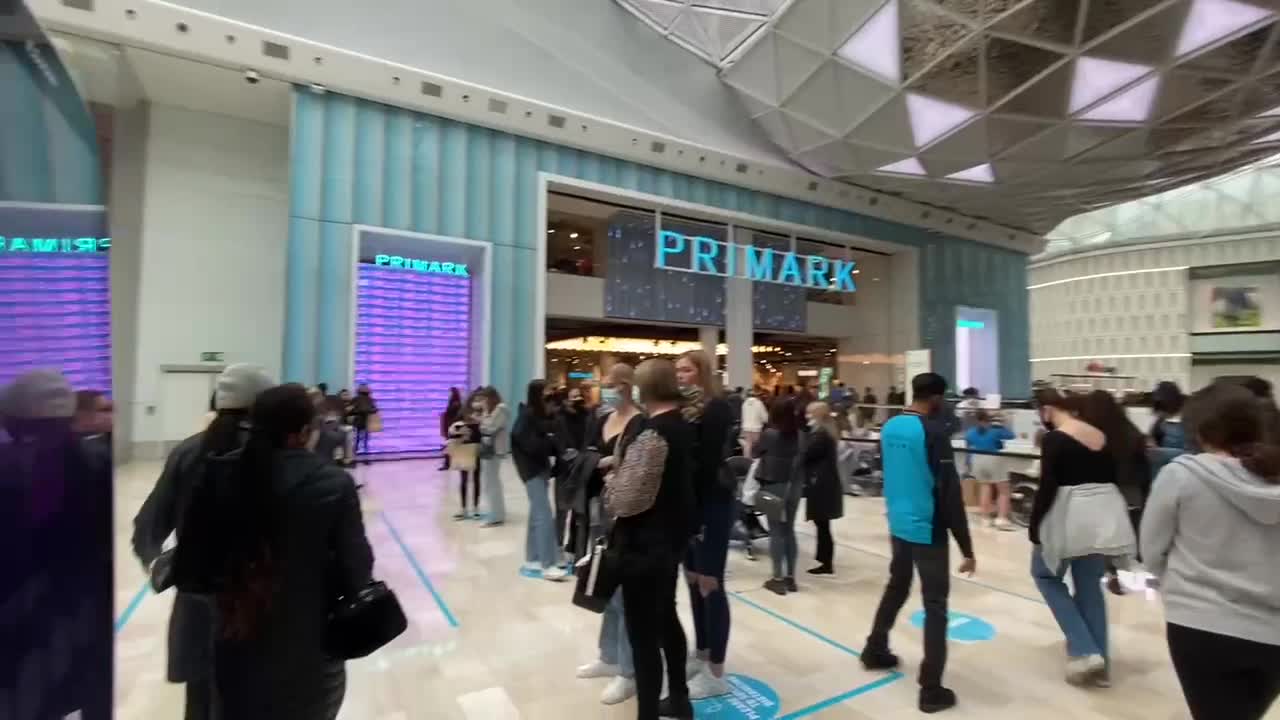 London's Westfield packed as queues for Primark wind around