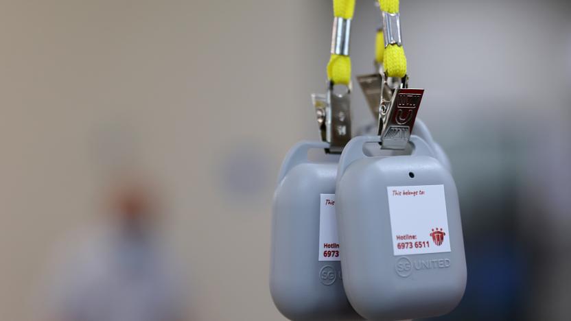 TraceTogether tokens are seen before being distributed to residents at Jalan Besar Community Club, as the government speeds up contact tracing efforts to curb the spread of the coronavirus disease (COVID-19), in Singapore September 14, 2020. REUTERS/Edgar Su