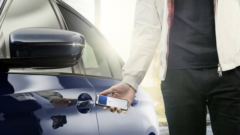 Apple CarKey unlocking a BMW vehicle