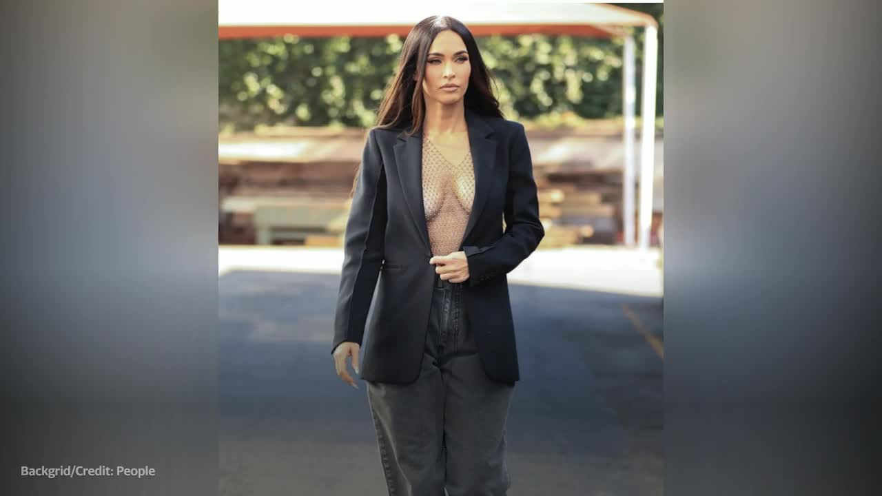 Megan Fox Steps Out in Braless, Sheer, Crystal-Covered Top