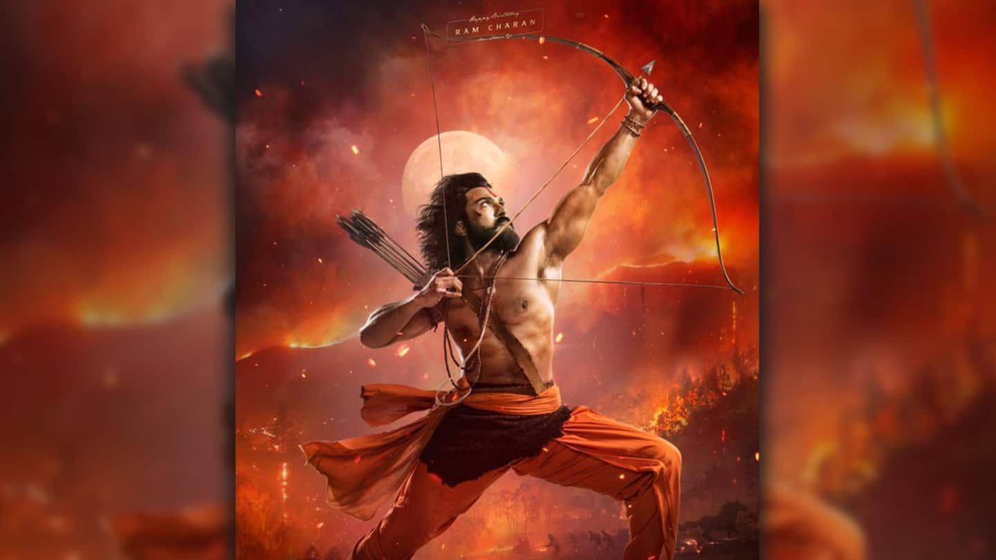 New Rrr Poster Features Ram Charan In His Fiercest Avatar