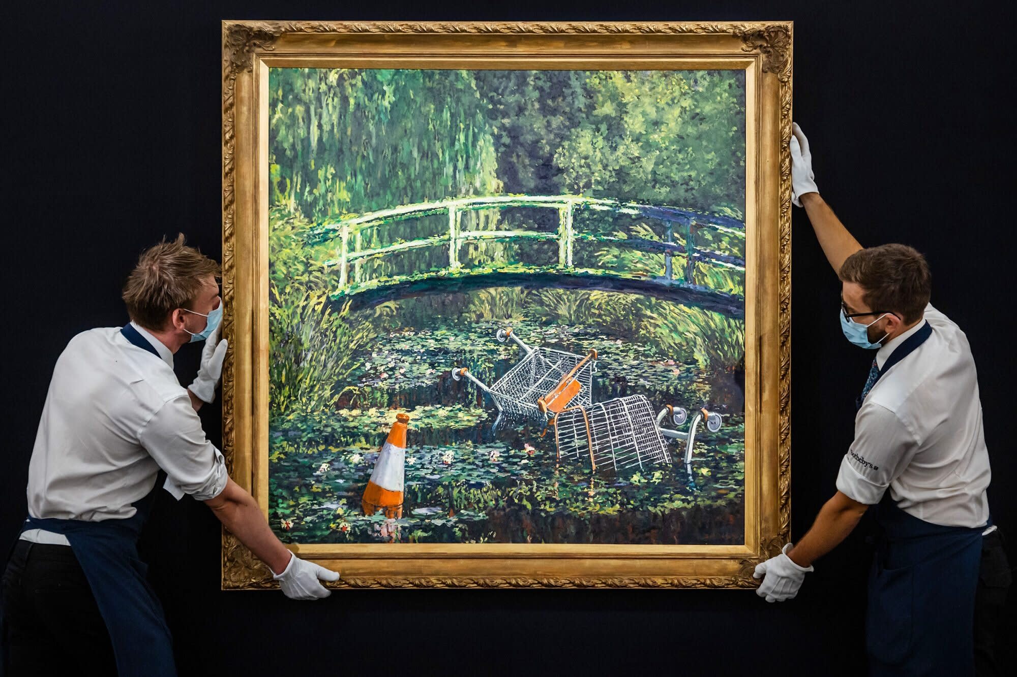 Banksy's Monet-Inspired Painting Sells for Nearly $10 Million at Auction