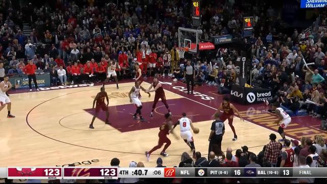 Nikola Vucevic with a 3-pointer vs the Cleveland Cavaliers