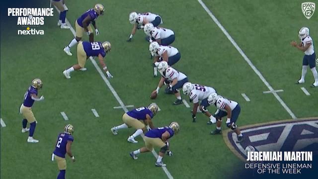 Washington's Jeremiah Martin earns Pac-12 Defensive Lineman of the Week accolades, presented by Nextiva