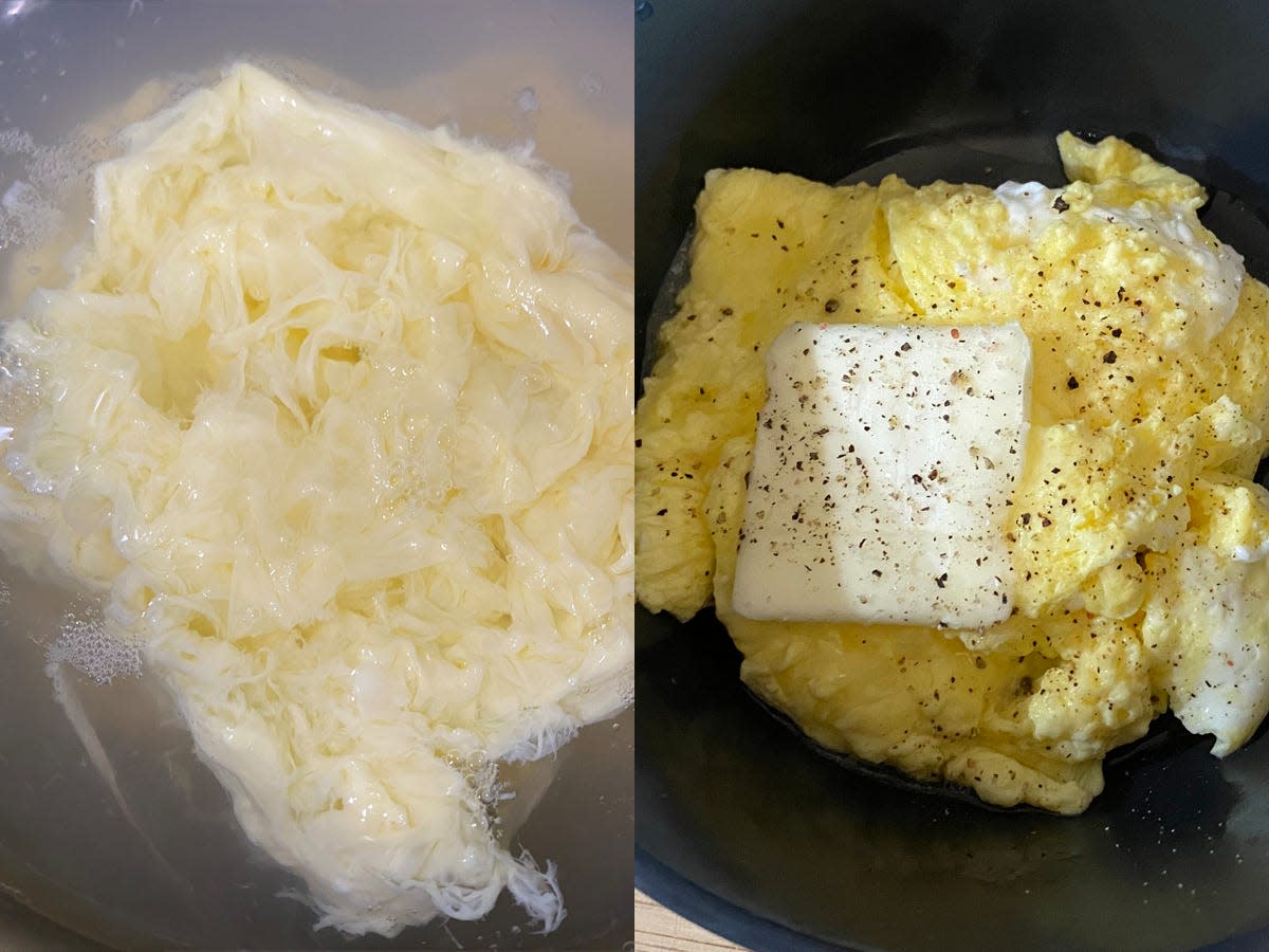 I tried the 'whirlpool' trick for making perfect scrambled eggs, and now it's my..