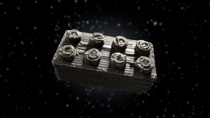 A Lego brick in space,