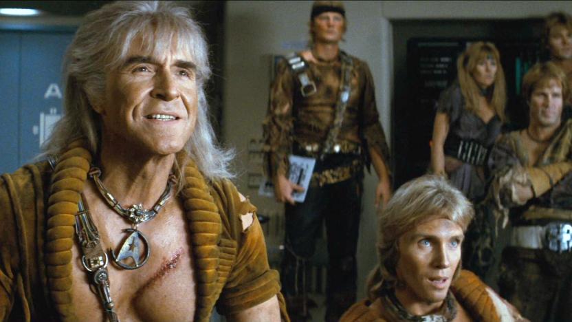 LOS ANGELES - JUNE 4: From left: Ricardo Montalban as Khan Noonien Singh and Judson Scott as Joachim in the movie, "Star Trek II: The Wrath of Khan." Release date, June 4, 1982. Image is a screen grab. (Photo by CBS via Getty Images) 