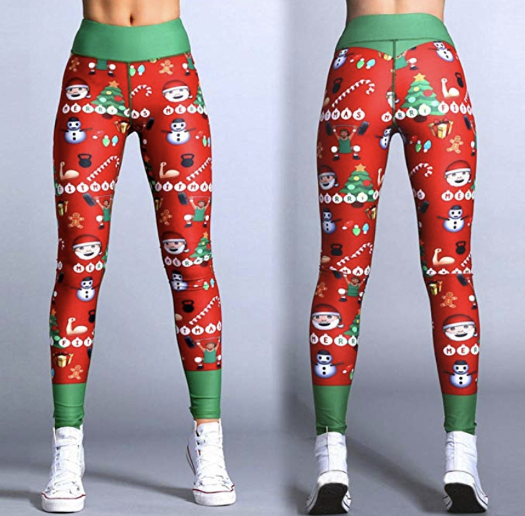 christmas workout tights