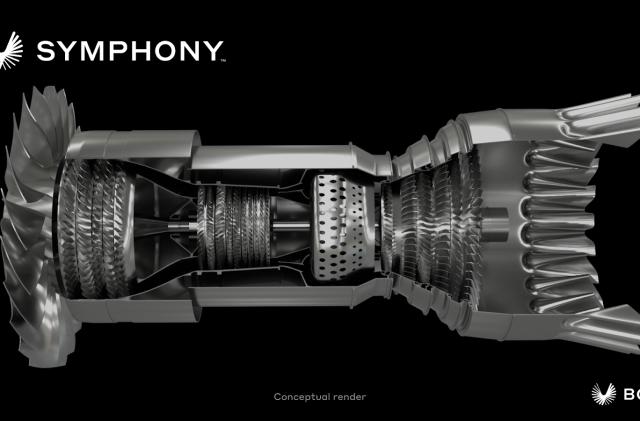 A render of Boom's Symphony supersonic jet engine.