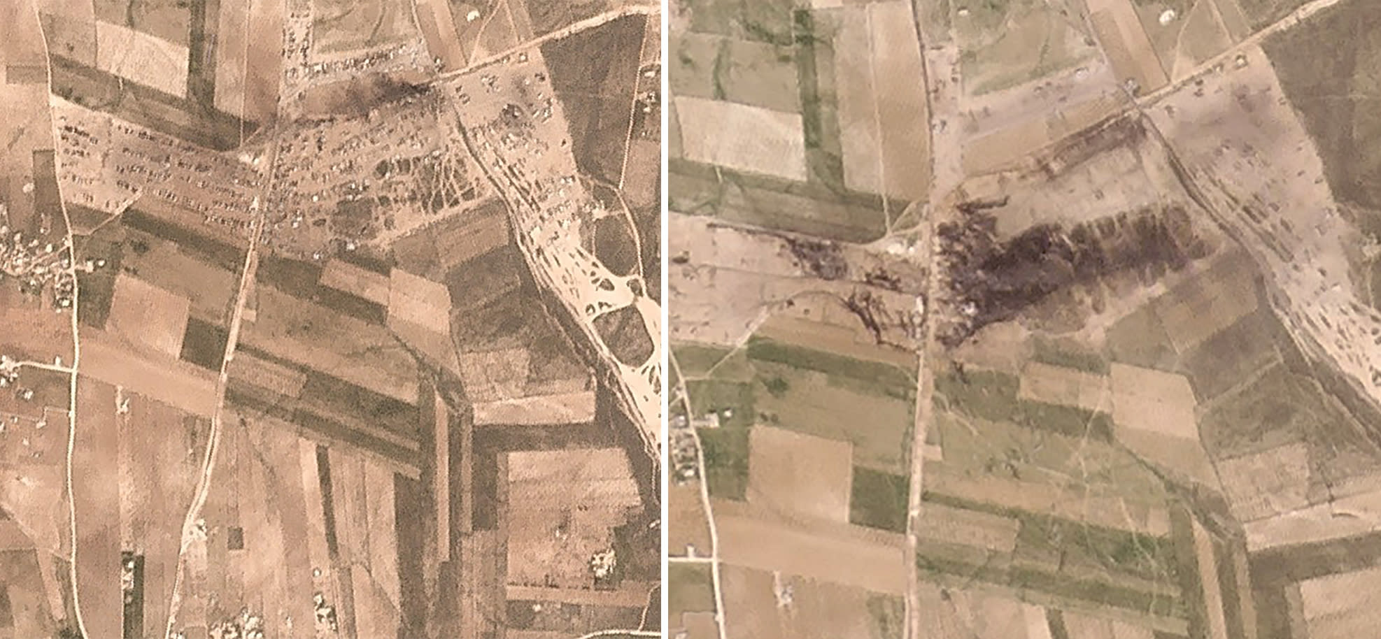 Satellite photos show the consequences of an attack in northern Syria