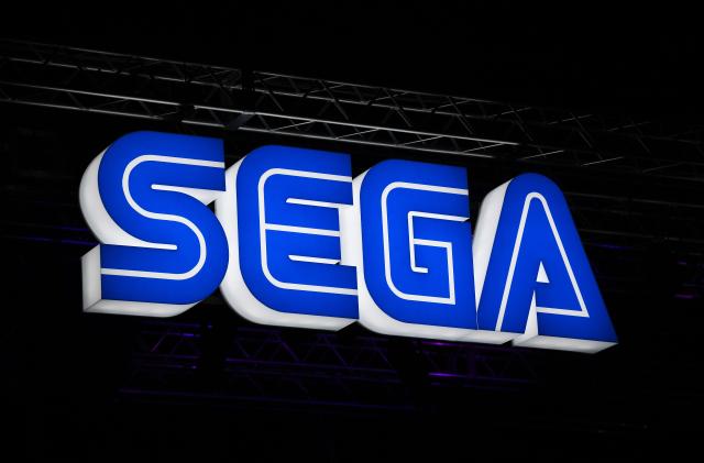 The Sega logo is seen during the Tokyo Game Show in Makuhari, Chiba Prefecture on September 12, 2019. (Photo by CHARLY TRIBALLEAU / AFP)        (Photo credit should read CHARLY TRIBALLEAU/AFP via Getty Images)