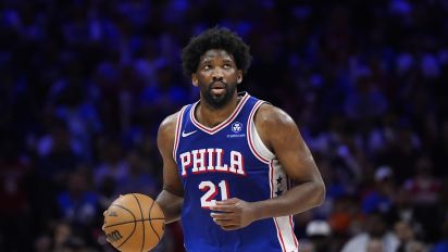 Associated Press - Philadelphia 76ers' Joel Embiid plays during Game 6 in an NBA basketball first-round playoff series, Thursday, May 2, 2024, in Philadelphia. (AP Photo/Matt Slocum)