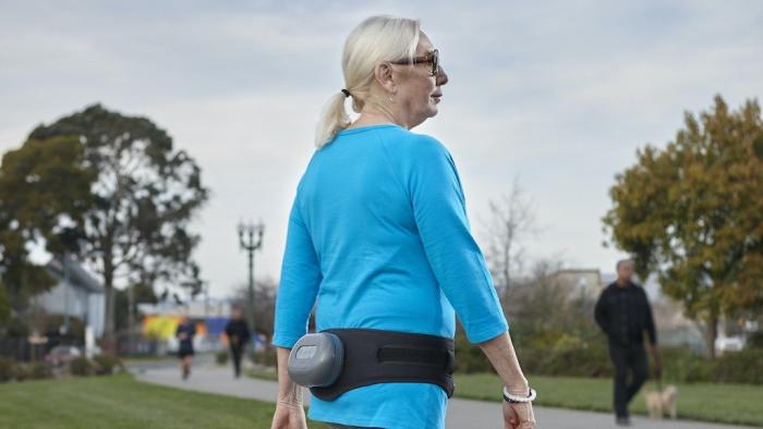 Bone Health Technology -- woman wearing Osteoboost belt.