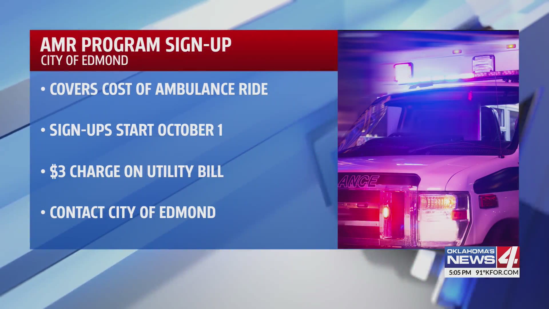 City of Edmond moving to new ambulance service