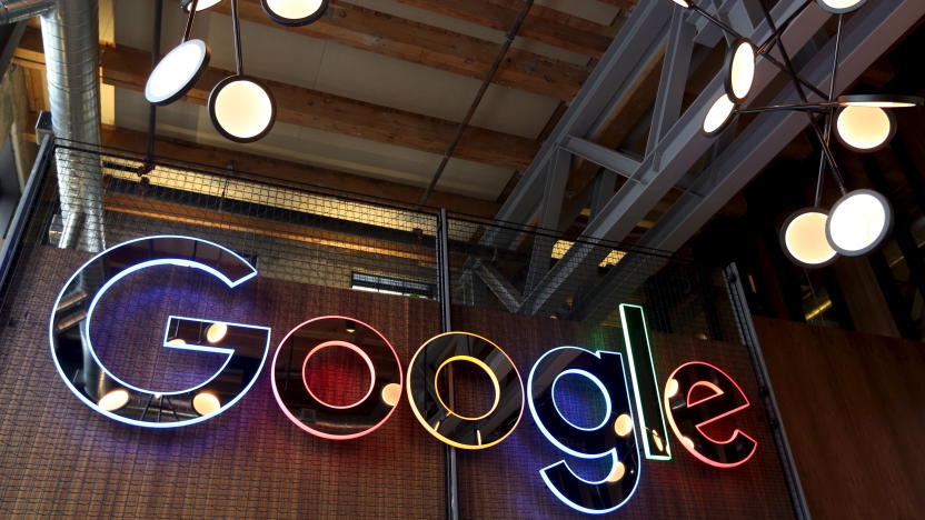 The neon Google sign in the foyer of Google's new Canadian engineering headquarters in Kitchener-Waterloo, Ontario January 14, 2016. REUTERS/Peter Power