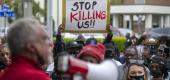 Demonstrators in Elizabeth, N.C., protest the police killing of Andrew Brown Jr. (AP)