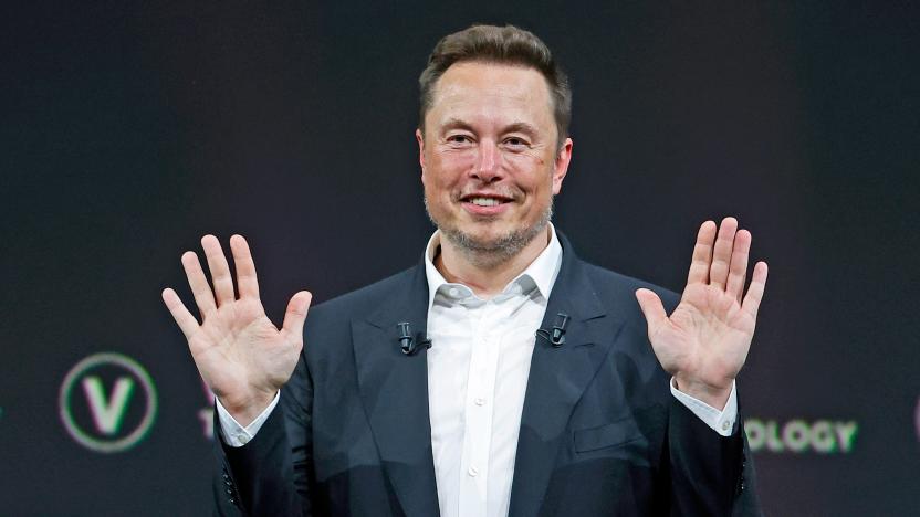 PARIS, FRANCE - JUNE 16: Chief Executive Officer of SpaceX and Tesla and owner of Twitter, Elon Musk gestures as he attends the Viva Technology conference dedicated to innovation and startups at the Porte de Versailles exhibition centre on June 16, 2023 in Paris, France. Elon Musk is visiting Paris for the VivaTech show where he gives a conference in front of 4,000 technology enthusiasts. He also took the opportunity to meet Bernard Arnaud, CEO of LVMH and the French President. Emmanuel Macron, who has already met Elon Musk twice in recent months, hopes to convince him to set up a Tesla battery factory in France, his pioneer company in electric cars. 