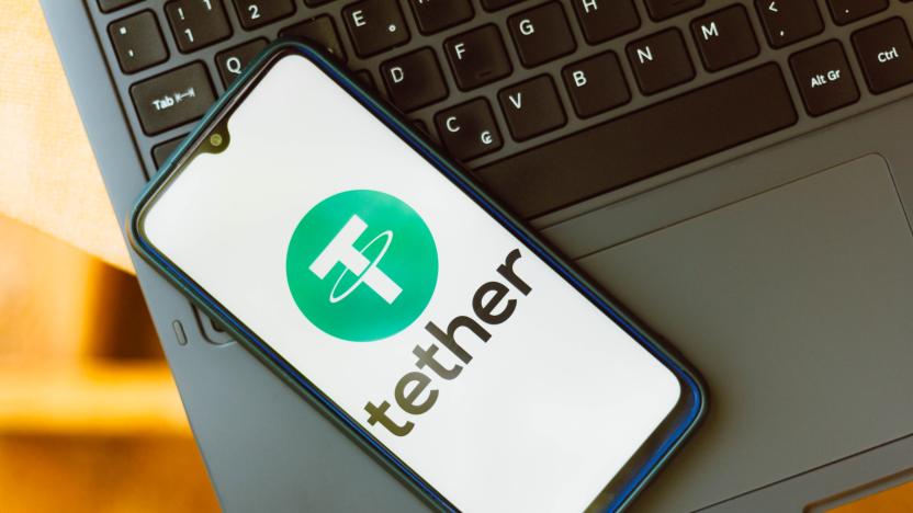 BRAZIL - 2021/09/06: In this photo illustration the Tether logo seen displayed on a smartphone. (Photo Illustration by Rafael Henrique/SOPA Images/LightRocket via Getty Images)