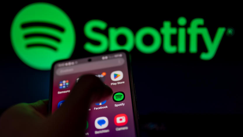 Spotify logo displayed on a smart phone with Spotify seen on screen, in this photo illustration, on 15 August 2023 Brussels, Belgium. (Photo Illustration by Jonathan Raa/NurPhoto via Getty Images)