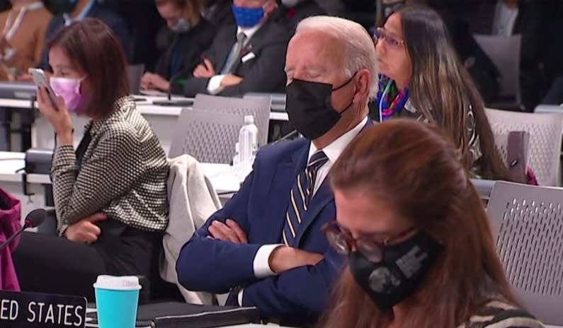 Biden Appears to Doze Off during United Nations Climate Change Conference
