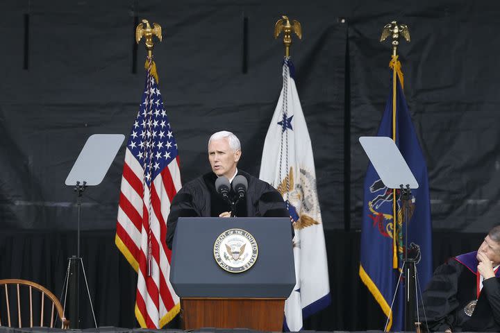 Over 100 students walked out of a commencement speech in protest of VP Mike Pence