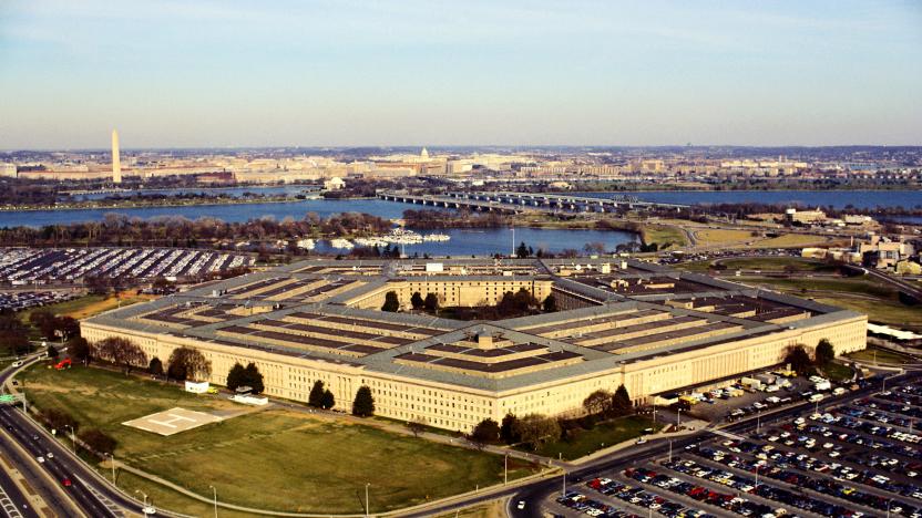 Aerial view of a military building, The Pentagon, Washington DC, USA