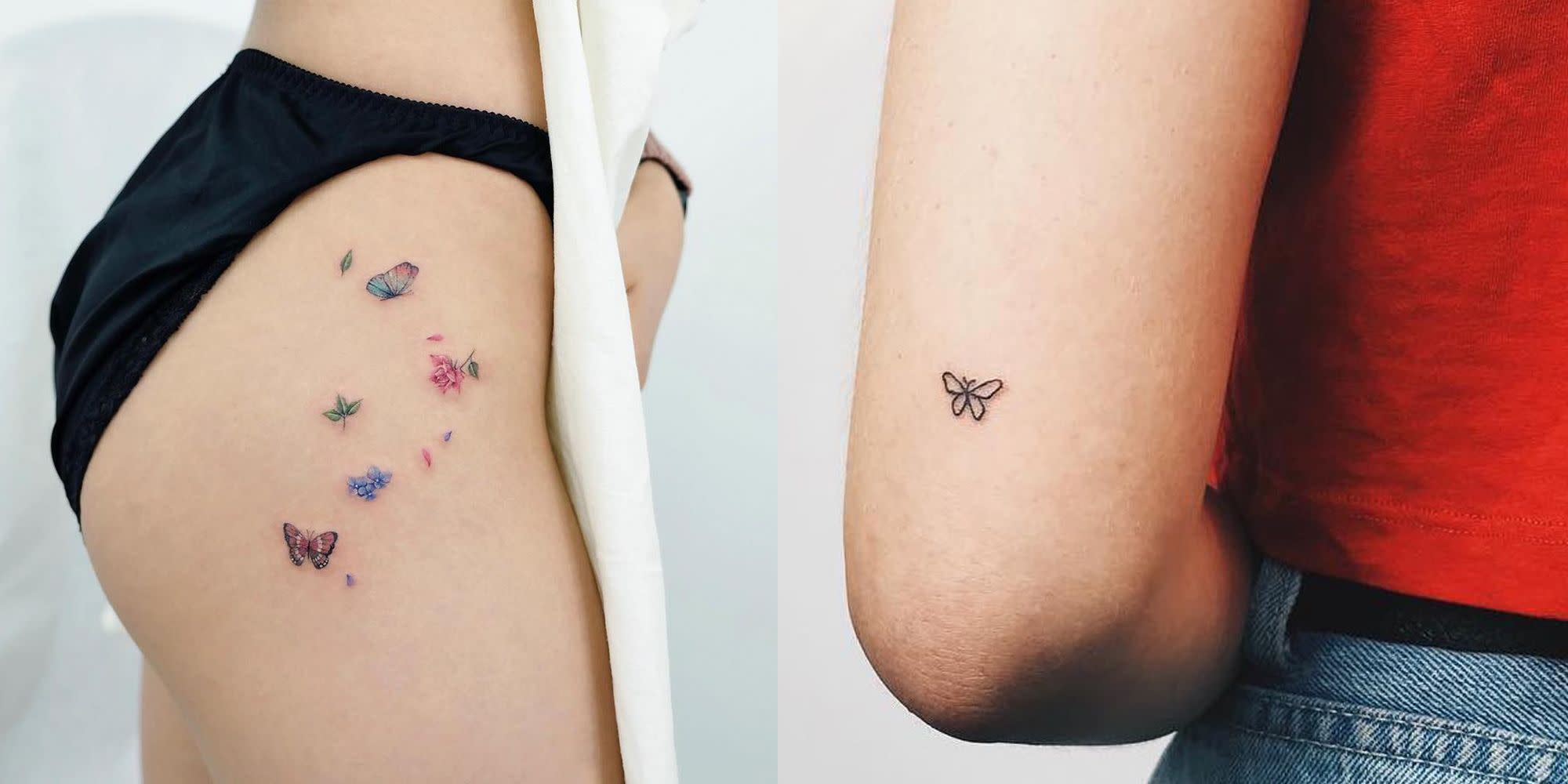 Minimalist Butterfly Outline Tattoo